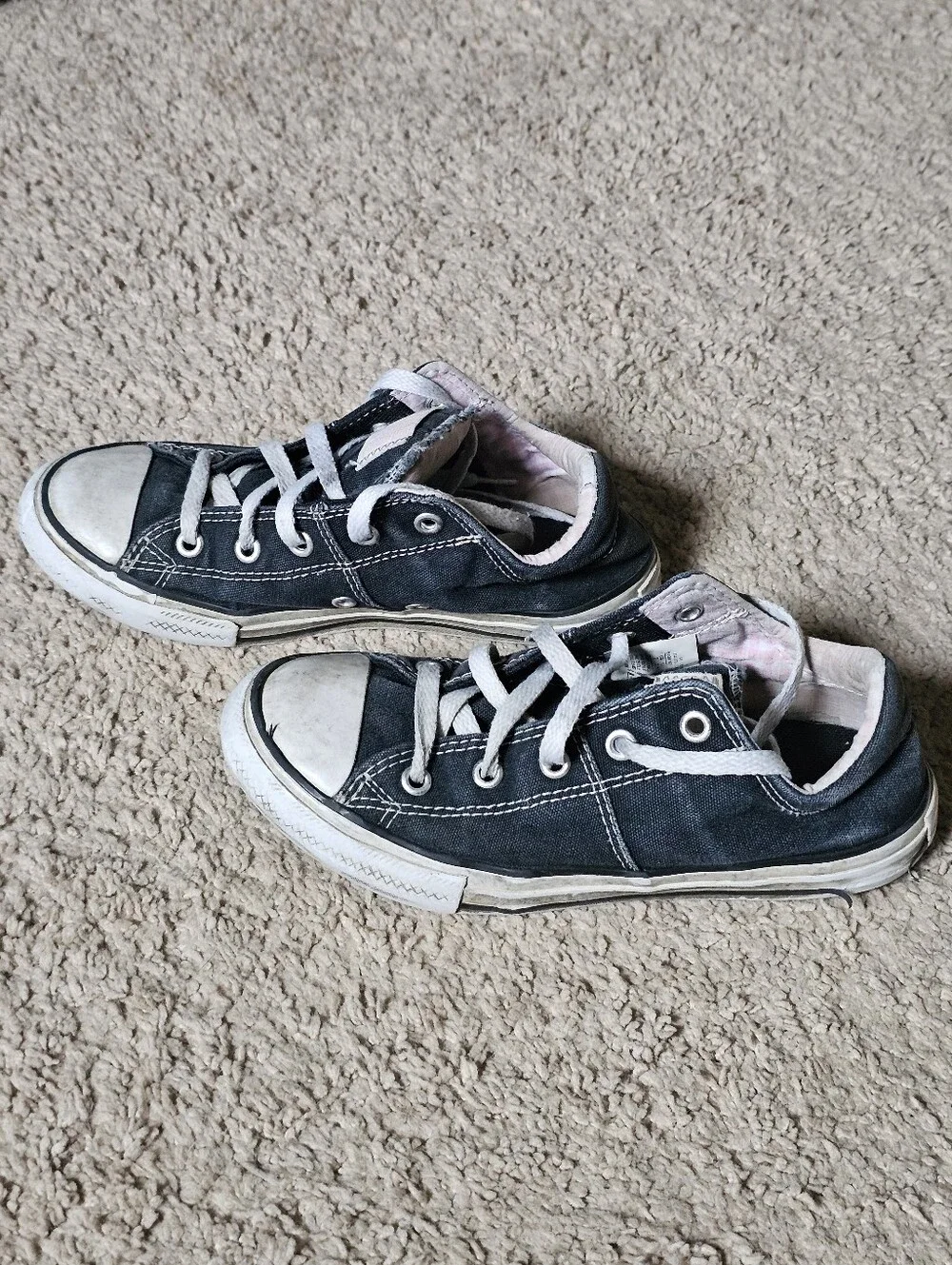 Converse All Star Kids Shoes - Size 2 - Boy's Girl's Sneakers - Black & White